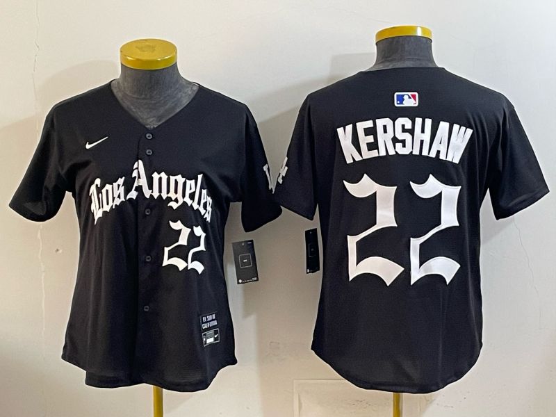 Youth Los Angeles Dodgers #22 Kershaw Black 5th Jointly Name 2026 Nike MLB Jersey style 01
